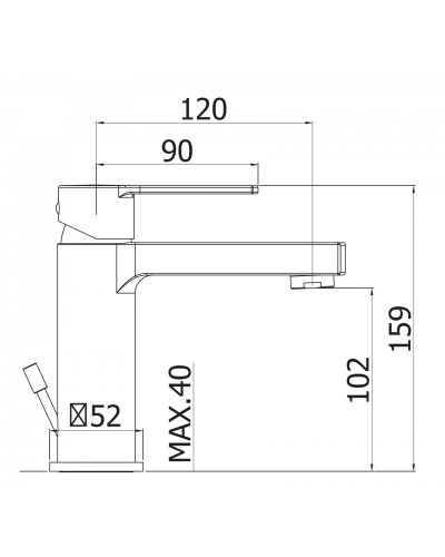 Смеситель на раковину без донного клапана CEZARES OVEST-LSM1-01-W0