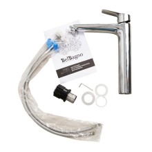 Смеситель для накладных раковин без донного клапана BelBagno DUE-LMC-CRM-W0