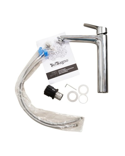 Смеситель для накладных раковин без донного клапана BelBagno DUE-LMC-CRM-W0