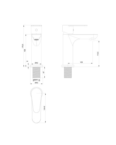 Смеситель для раковины WONZON & WOGHAND, Хром (WW-A40202-CR)
