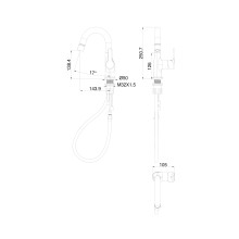 Смеситель для раковины WONZON & WOGHAND, Брашированное золото (WW-FE01L212-BG)