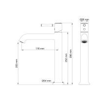 Смеситель для раковины высокий Wonzon & Woghand, Брашированное золото (WW-88019073-BG)