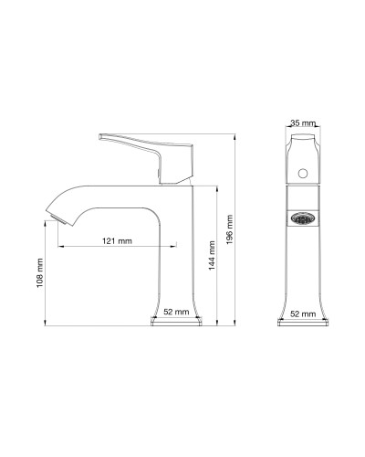 Смеситель для раковины Wonzon & Woghand, Брашированное золото (WW-88018072-BG)