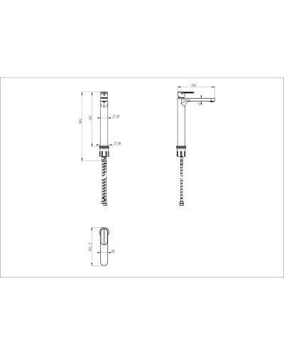Смеситель для раковины высокий WONZON & WOGHAND, Хром (WW-H1034-CR)