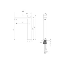 Смеситель для раковины высокий WONZON & WOGHAND, Черный матовый (WW-88239016-MB)