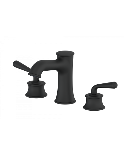 Смеситель для раковины на 3 отверстия Wonzon & Woghand, Черный матовый (WW-88159008-MB)