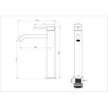 Смеситель для раковины высокий WONZON & WOGHAND, Хром (WW-88239017-CR)