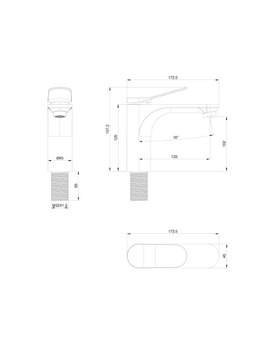 Смеситель для раковины WONZON & WOGHAND, Хром (WW-A40482-CR)