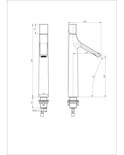 Смеситель для раковины высокий WONZON & WOGHAND, Белый матовый (WW-H1011-MW)