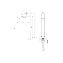 Смеситель для раковины высокий WONZON & WOGHAND, Брашированное золото (WW-88239009-BG)