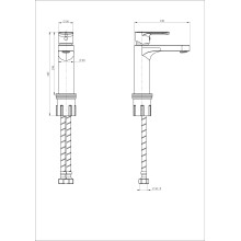 Смеситель для раковины WONZON & WOGHAND, Хром (WW-H1032-CR)