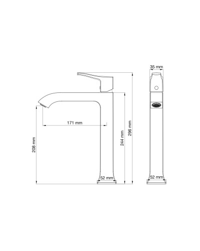 Смеситель для раковины высокий Wonzon & Woghand, Брашированное золото (WW-88019072-BG)
