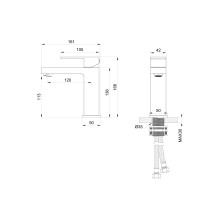 Смеситель для раковины WONZON & WOGHAND, Брашированное золото (WW-88139016-BG)