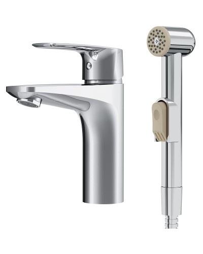 Смеситель для раковины AM.PM Gem F90A03000 с гигиеническим душем Хром
