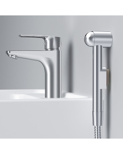 Смеситель для раковины AM.PM Gem F90A03000 с гигиеническим душем Хром