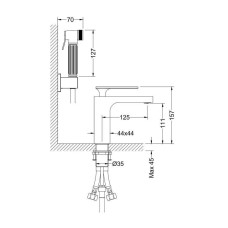 Смеситель для раковины Timo Torne 4360/03G с гигиеническим душем Черный