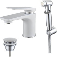 Смеситель для раковины Lemark Allegro LM5916CW Хром Белый