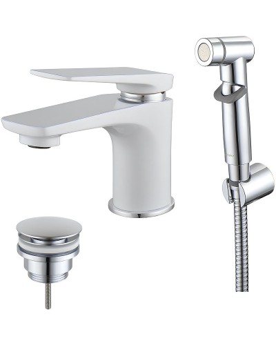 Смеситель для раковины Lemark Allegro LM5916CW Хром Белый