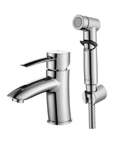 Смеситель для раковины Lemark Atlantiss LM3216C с гигиеническим душем Хром