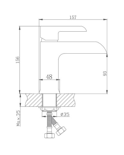 Смеситель для раковины Haiba HB12805-7 с гигиеническим душем Черный матовый Хром