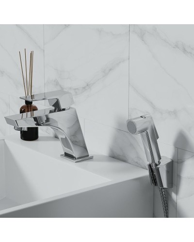 Смеситель для раковины Paini Torre 98CR205/574 с гигиеническим душем Хром