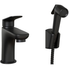 Смеситель для раковины Paini Laguna LAYO205/574 с гигиеническим душем Черный матовый