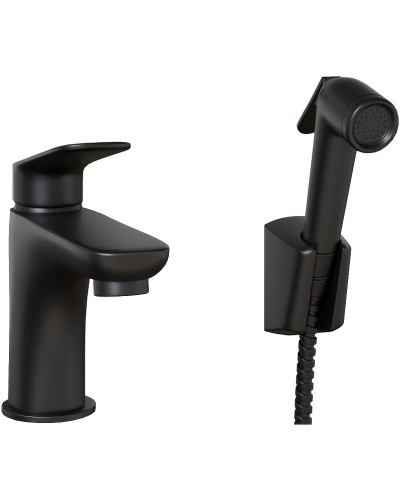 Смеситель для раковины Paini Laguna LAYO205/574 с гигиеническим душем Черный матовый