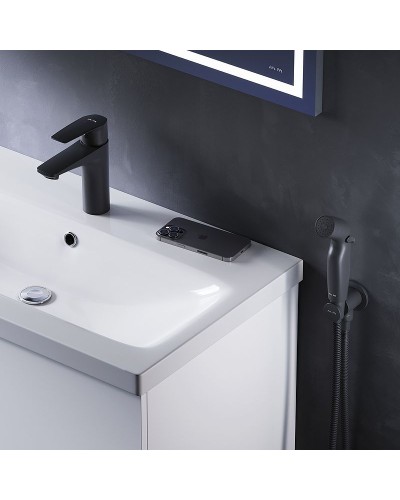 Смеситель для раковины AM.PM Gem F90A03022 с гигиеническим душем Черный матовый