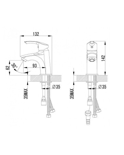 Смеситель для раковины Lemark Plus Strike LM1116C с гигиеническим душем Хром
