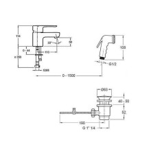 Смеситель для раковины Jacob Delafon July E16319-4-CP Хром