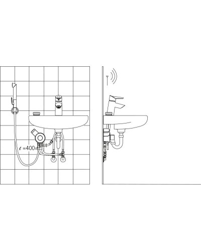 Термостат для раковины с донным клапаном с гигиеническим душем Oras Optima 2705F