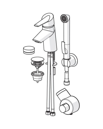 Термостат для раковины с донным клапаном с гигиеническим душем Oras Optima 2705F