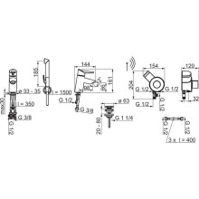 Термостат для раковины с донным клапаном с гигиеническим душем Oras Optima 2703F