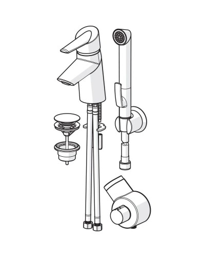 Термостат для раковины с донным клапаном с гигиеническим душем Oras Optima 2703F