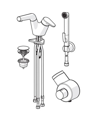 Термостат для раковины с донным клапаном с гигиеническим душем Oras Signa 2216F