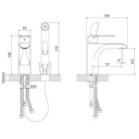 Смеситель для раковины с гигиеническим душем IDDIS Calipso CALSB00i08