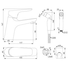 Смеситель для раковины с гигиеническим душем Damixa Jupiter 770300001