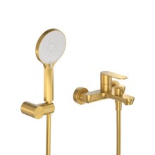 Смеситель для ванны и душа в комплекте с ручным душем, шлангом и держателем CEZARES STYLUS-VD-BORO