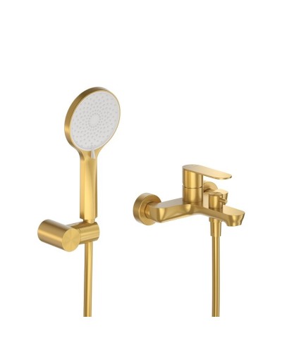 Смеситель для ванны и душа в комплекте с ручным душем, шлангом и держателем CEZARES STYLUS-VD-BORO