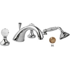 Смеситель на борт ванны бронза, ручки Swarowski Cezares Atlantis ATLANTIS-BVD-02-Sw