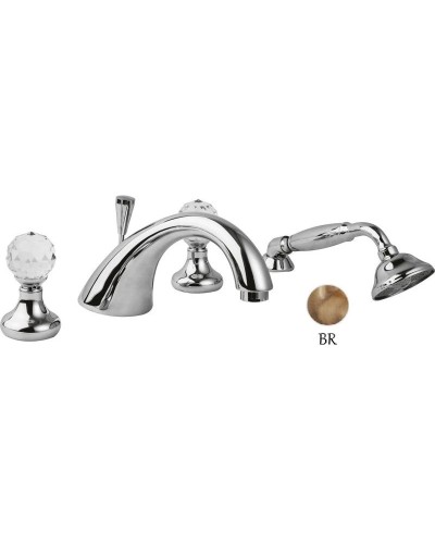 Смеситель на борт ванны бронза, ручки Swarowski Cezares Atlantis ATLANTIS-BVD-02-Sw