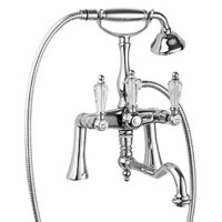 Смеситель на борт ванны с ручным душем хром, ручки Swarovski Cezares Diamond DIAMOND-PBV2-01-Sw