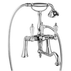 Смеситель на борт ванны с ручным душем хром, ручки Swarovski Cezares Diamond DIAMOND-PBV2-01-Sw