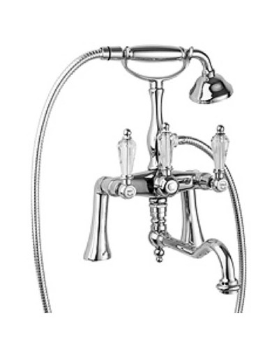 Смеситель на борт ванны с ручным душем хром, ручки Swarovski Cezares Diamond DIAMOND-PBV2-01-Sw