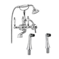 Смеситель на борт ванны с ручным душем хром, ручки Swarovski Cezares Diamond DIAMOND-PBV-01-Sw