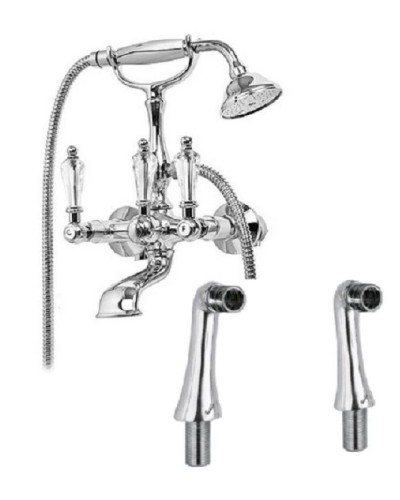 Смеситель на борт ванны с ручным душем хром, ручки Swarovski Cezares Diamond DIAMOND-PBV-01-Sw