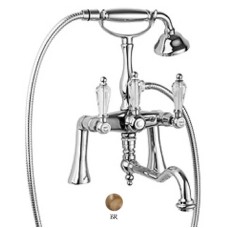 Смеситель на борт ванны с ручным душем бронза, ручки Swarovski Cezares Diamond DIAMOND-PBV2-02-Sw