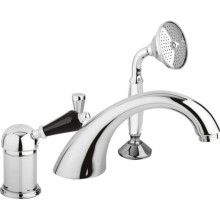 Смеситель на борт ванны хром, ручка Swarovski Nero Cezares Vintage VINTAGE-BVDM-01-Sw-N