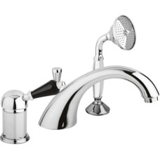 Смеситель на борт ванны хром, ручка Swarovski Nero Cezares Vintage VINTAGE-BVDM-01-Sw-N