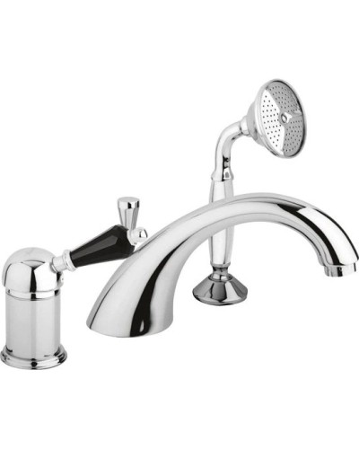 Смеситель на борт ванны хром, ручка Swarovski Nero Cezares Vintage VINTAGE-BVDM-01-Sw-N